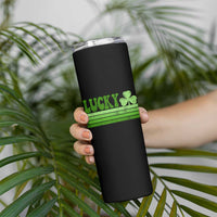 Retro Lucky Skinny Tumbler St Patricks Day Irish Shamrock