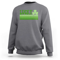 Retro Lucky Sweatshirt St Patricks Day Irish Shamrock
