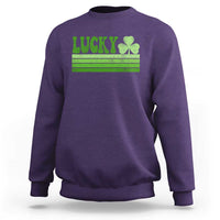 Retro Lucky Sweatshirt St Patricks Day Irish Shamrock