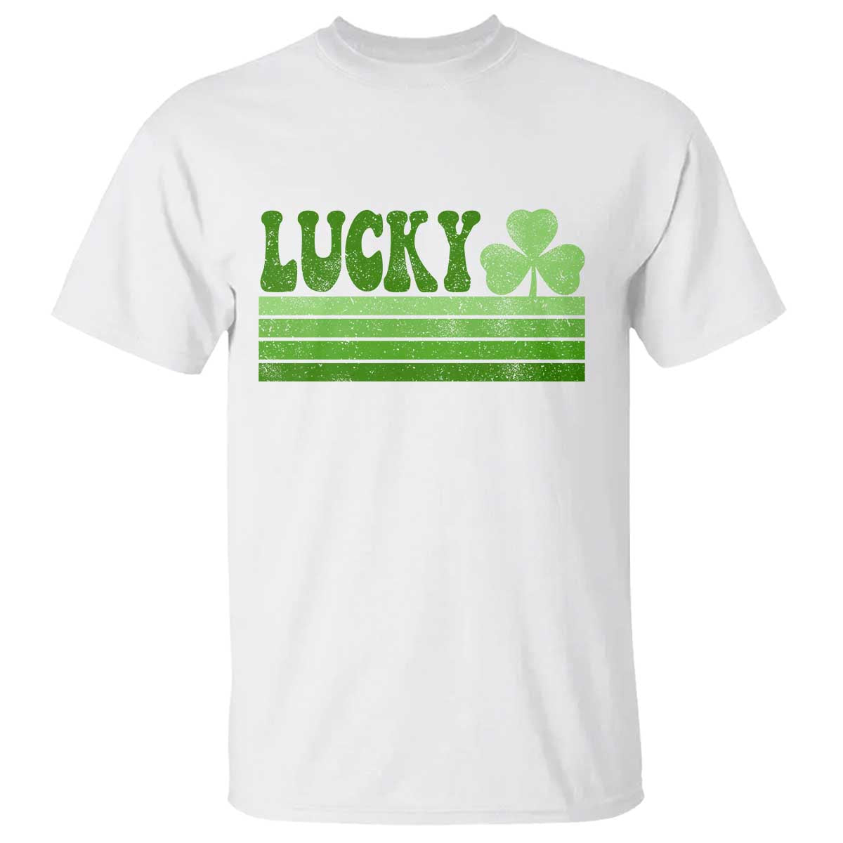 Retro Lucky T Shirt St Patricks Day Irish Shamrock