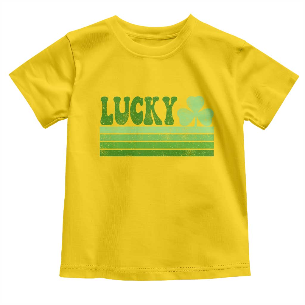 Retro Lucky Toddler T Shirt St Patricks Day Irish Shamrock