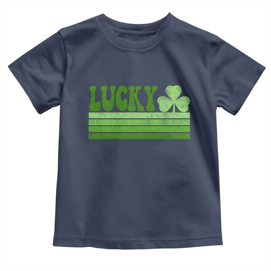 Retro Lucky Toddler T Shirt St Patricks Day Irish Shamrock