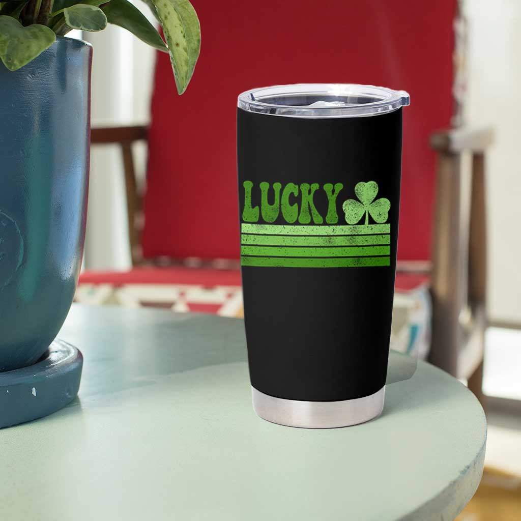 Retro Lucky Tumbler Cup St Patricks Day Irish Shamrock