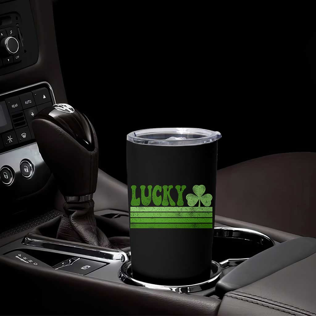 Retro Lucky Tumbler Cup St Patricks Day Irish Shamrock