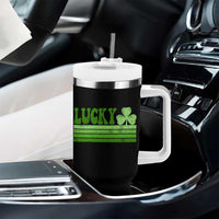 Retro Lucky Tumbler With Handle St Patricks Day Irish Shamrock