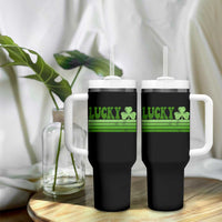 Retro Lucky Tumbler With Handle St Patricks Day Irish Shamrock