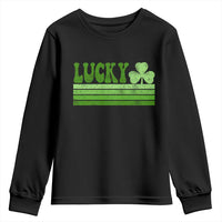 Retro Lucky Youth Sweatshirt St Patricks Day Irish Shamrock