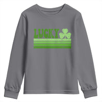 Retro Lucky Youth Sweatshirt St Patricks Day Irish Shamrock