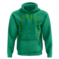Bow Tie Suspenders St Patricks Day Costume Hoodie Funny Irish Shamrock Clovers