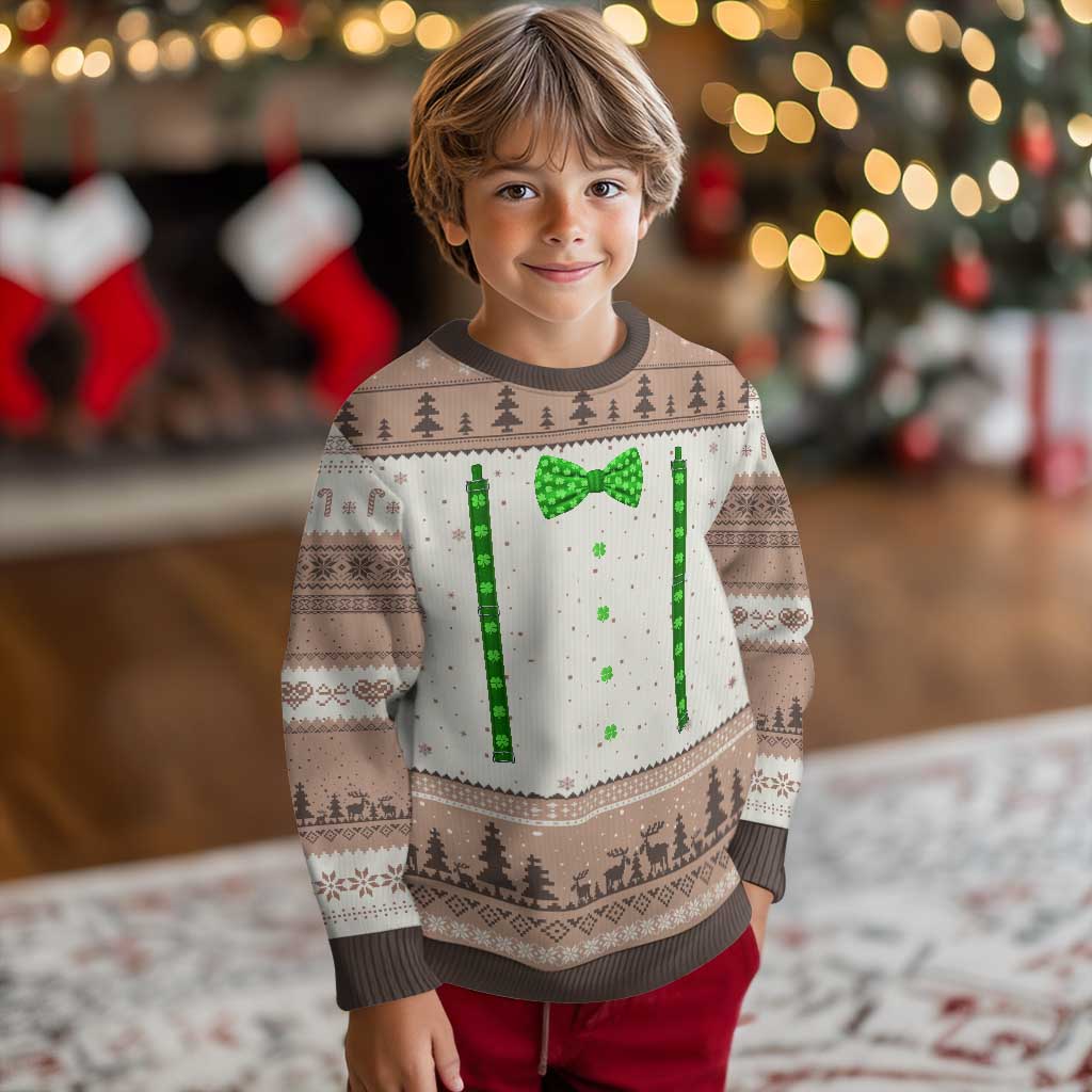 Bow Tie Suspenders St Patricks Day Costume Ugly Christmas Sweater Funny Irish Shamrock Clovers
