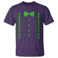 Bow Tie Suspenders St Patricks Day Costume T Shirt Funny Irish Shamrock Clovers