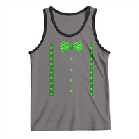 Bow Tie Suspenders St Patricks Day Costume Tank Top Funny Irish Shamrock Clovers