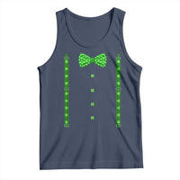 Bow Tie Suspenders St Patricks Day Costume Tank Top Funny Irish Shamrock Clovers