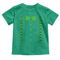 Bow Tie Suspenders St Patricks Day Costume Toddler T Shirt Funny Irish Shamrock Clovers
