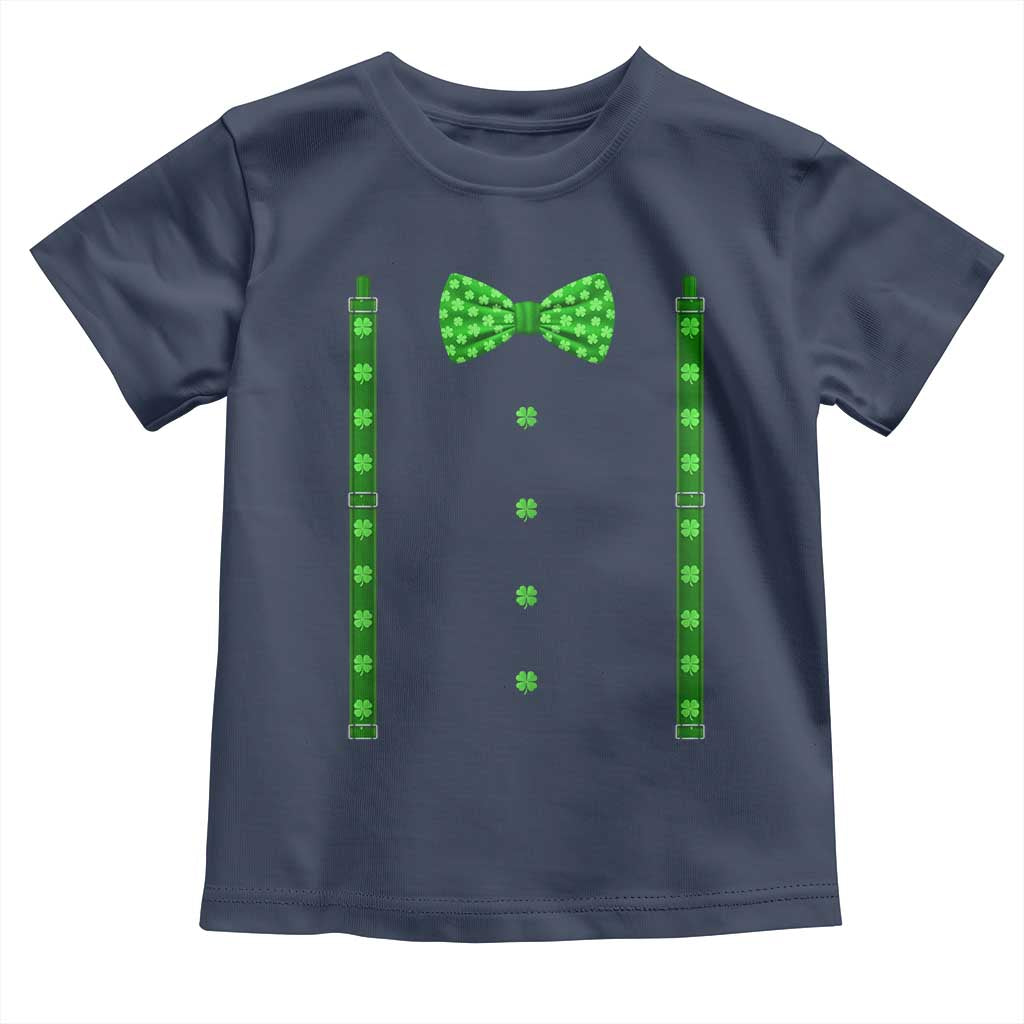 Bow Tie Suspenders St Patricks Day Costume Toddler T Shirt Funny Irish Shamrock Clovers