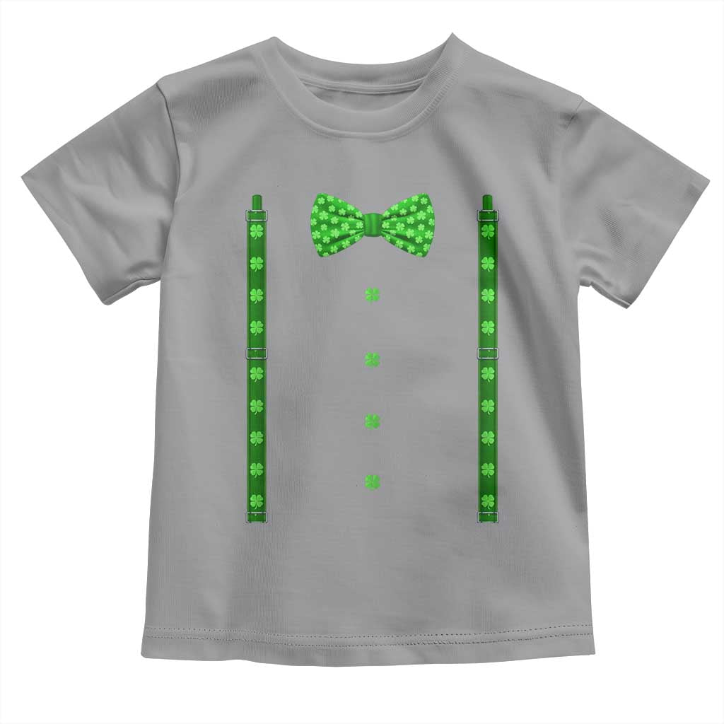 Bow Tie Suspenders St Patricks Day Costume Toddler T Shirt Funny Irish Shamrock Clovers