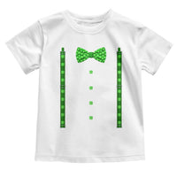 Bow Tie Suspenders St Patricks Day Costume Toddler T Shirt Funny Irish Shamrock Clovers