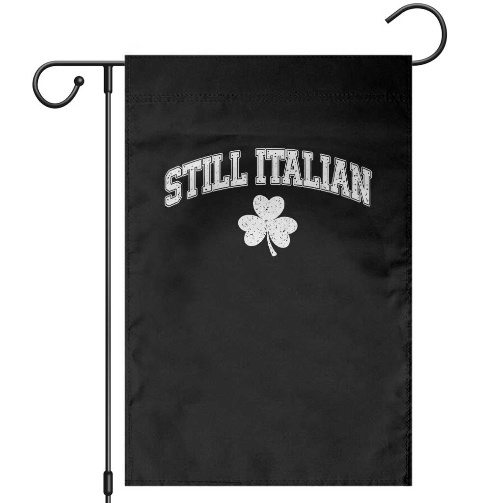 St Patricks Day Italian Garden Flag Funny Retro Varsity Sporty Style Shamrock