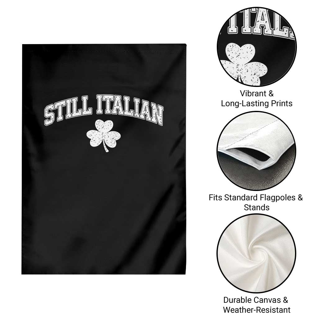 St Patricks Day Italian Garden Flag Funny Retro Varsity Sporty Style Shamrock