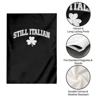 St Patricks Day Italian Garden Flag Funny Retro Varsity Sporty Style Shamrock