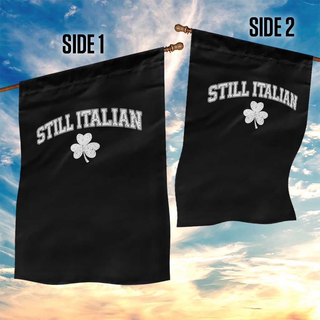 St Patricks Day Italian Garden Flag Funny Retro Varsity Sporty Style Shamrock
