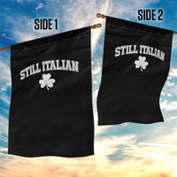 St Patricks Day Italian Garden Flag Funny Retro Varsity Sporty Style Shamrock