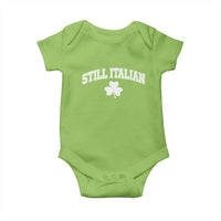St Patricks Day Italian Baby Onesie Funny Retro Varsity Sporty Style Shamrock