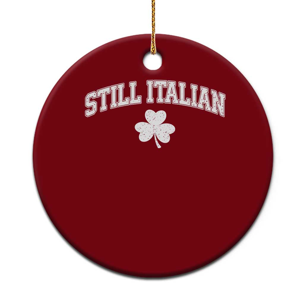 St Patricks Day Italian Ceramic Ornament Funny Retro Varsity Sporty Style Shamrock