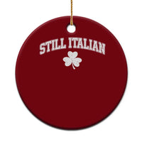 St Patricks Day Italian Ceramic Ornament Funny Retro Varsity Sporty Style Shamrock