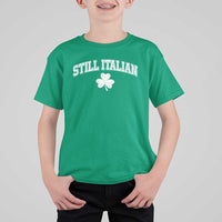 St Patricks Day Italian T Shirt For Kid Funny Retro Varsity Sporty Style Shamrock
