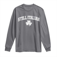 St Patricks Day Italian Long Sleeve Shirt Funny Retro Varsity Sporty Style Shamrock