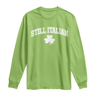 St Patricks Day Italian Long Sleeve Shirt Funny Retro Varsity Sporty Style Shamrock