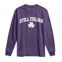St Patricks Day Italian Long Sleeve Shirt Funny Retro Varsity Sporty Style Shamrock