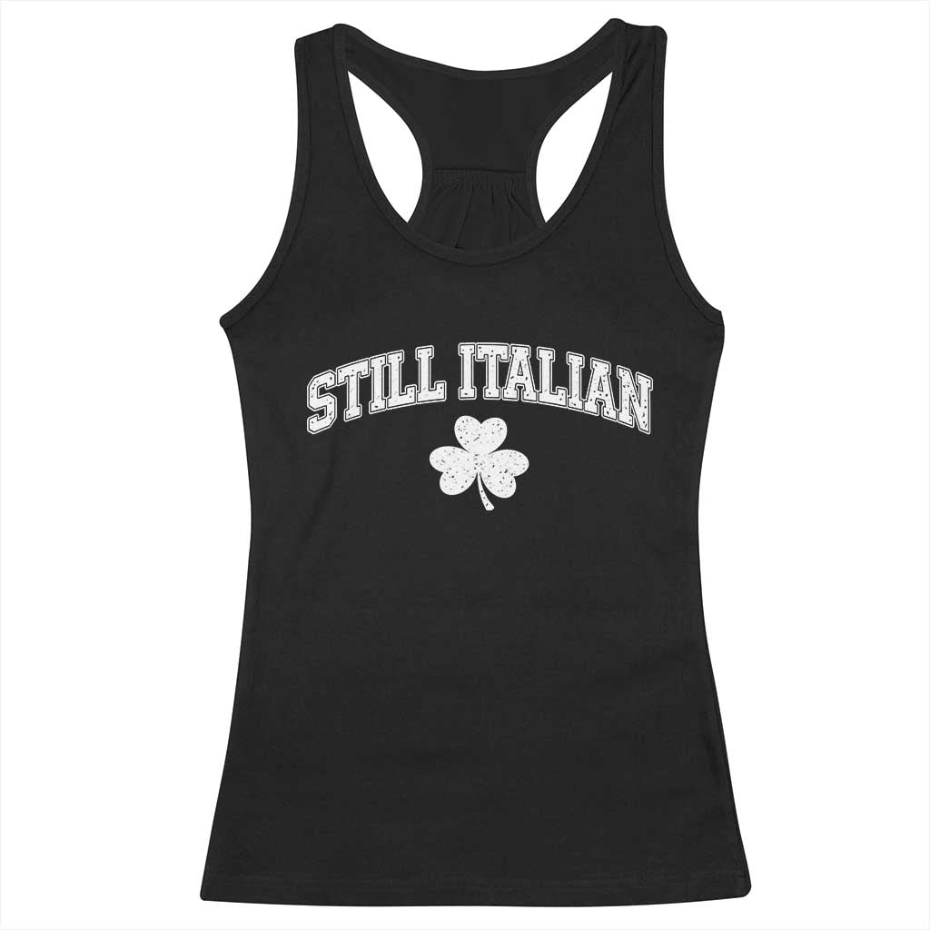 St Patricks Day Italian Racerback Tank Top Funny Retro Varsity Sporty Style Shamrock