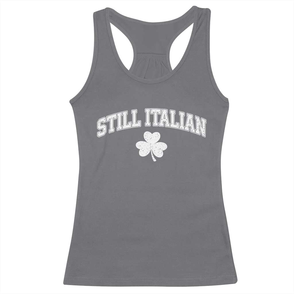 St Patricks Day Italian Racerback Tank Top Funny Retro Varsity Sporty Style Shamrock