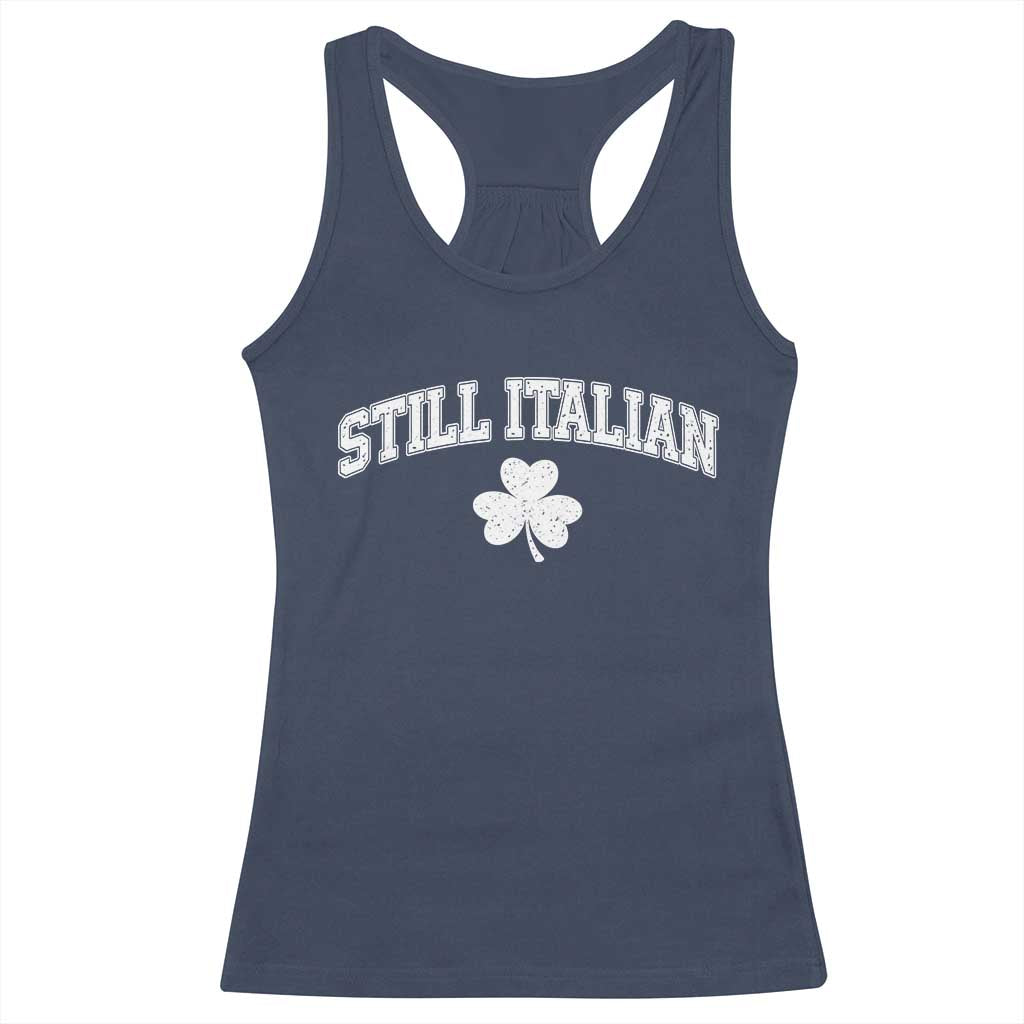 St Patricks Day Italian Racerback Tank Top Funny Retro Varsity Sporty Style Shamrock