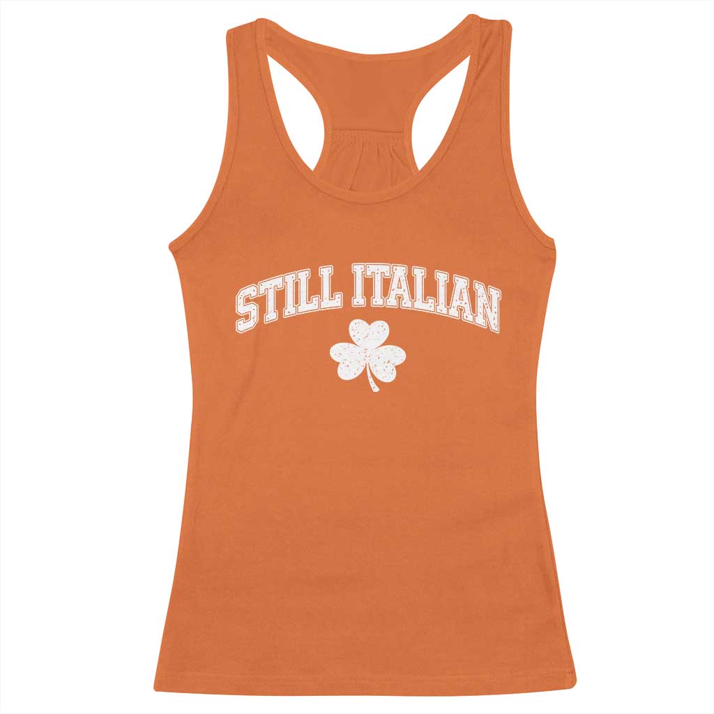St Patricks Day Italian Racerback Tank Top Funny Retro Varsity Sporty Style Shamrock