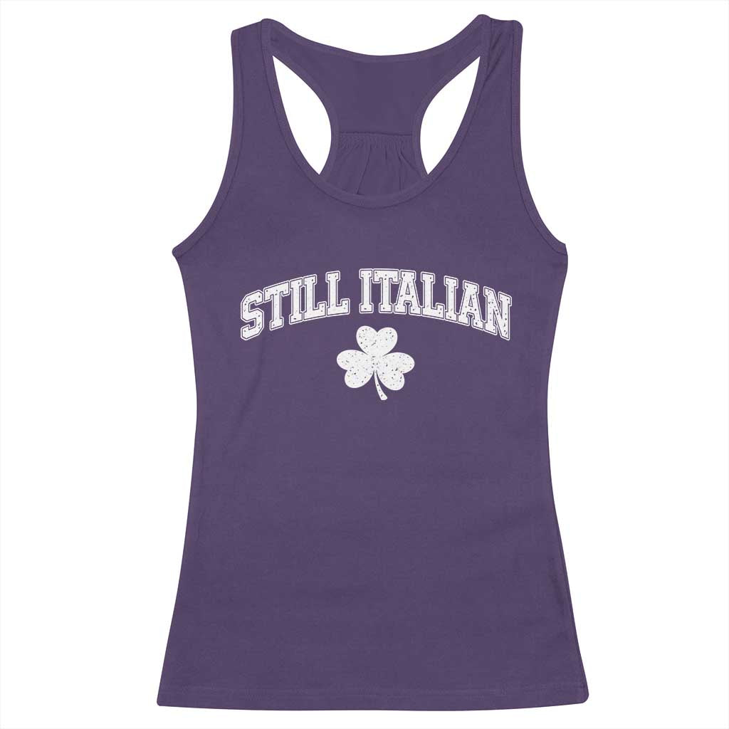 St Patricks Day Italian Racerback Tank Top Funny Retro Varsity Sporty Style Shamrock