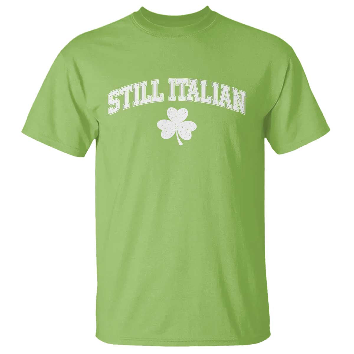 St Patricks Day Italian T Shirt Funny Retro Varsity Sporty Style Shamrock
