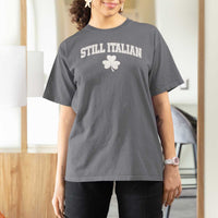 St Patricks Day Italian T Shirt For Women Funny Retro Varsity Sporty Style Shamrock