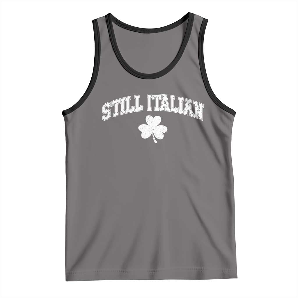St Patricks Day Italian Tank Top Funny Retro Varsity Sporty Style Shamrock