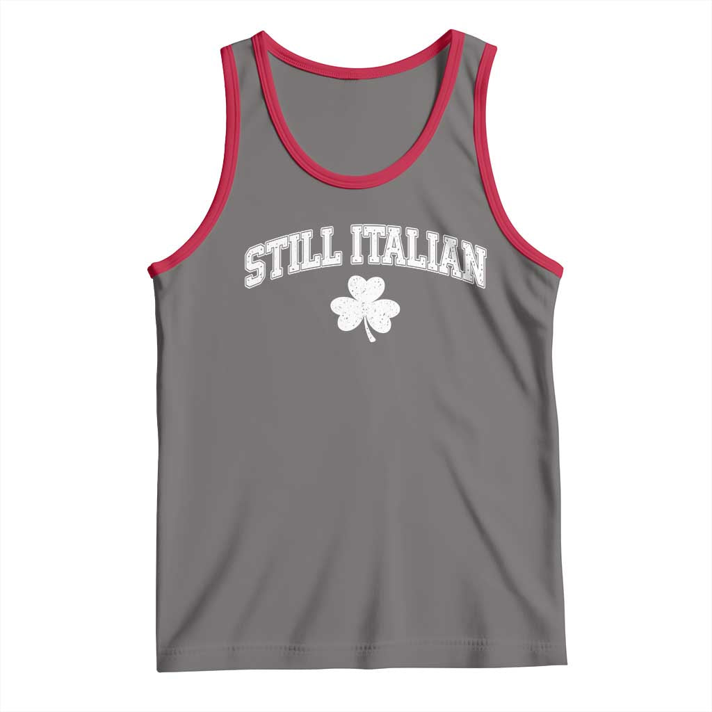 St Patricks Day Italian Tank Top Funny Retro Varsity Sporty Style Shamrock