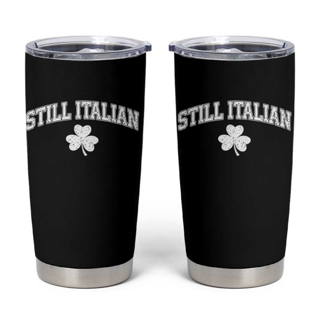 St Patricks Day Italian Tumbler Cup Funny Retro Varsity Sporty Style Shamrock