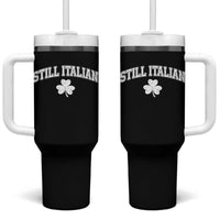 St Patricks Day Italian Tumbler With Handle Funny Retro Varsity Sporty Style Shamrock