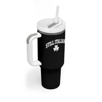 St Patricks Day Italian Tumbler With Handle Funny Retro Varsity Sporty Style Shamrock