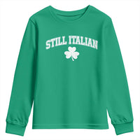 St Patricks Day Italian Youth Sweatshirt Funny Retro Varsity Sporty Style Shamrock