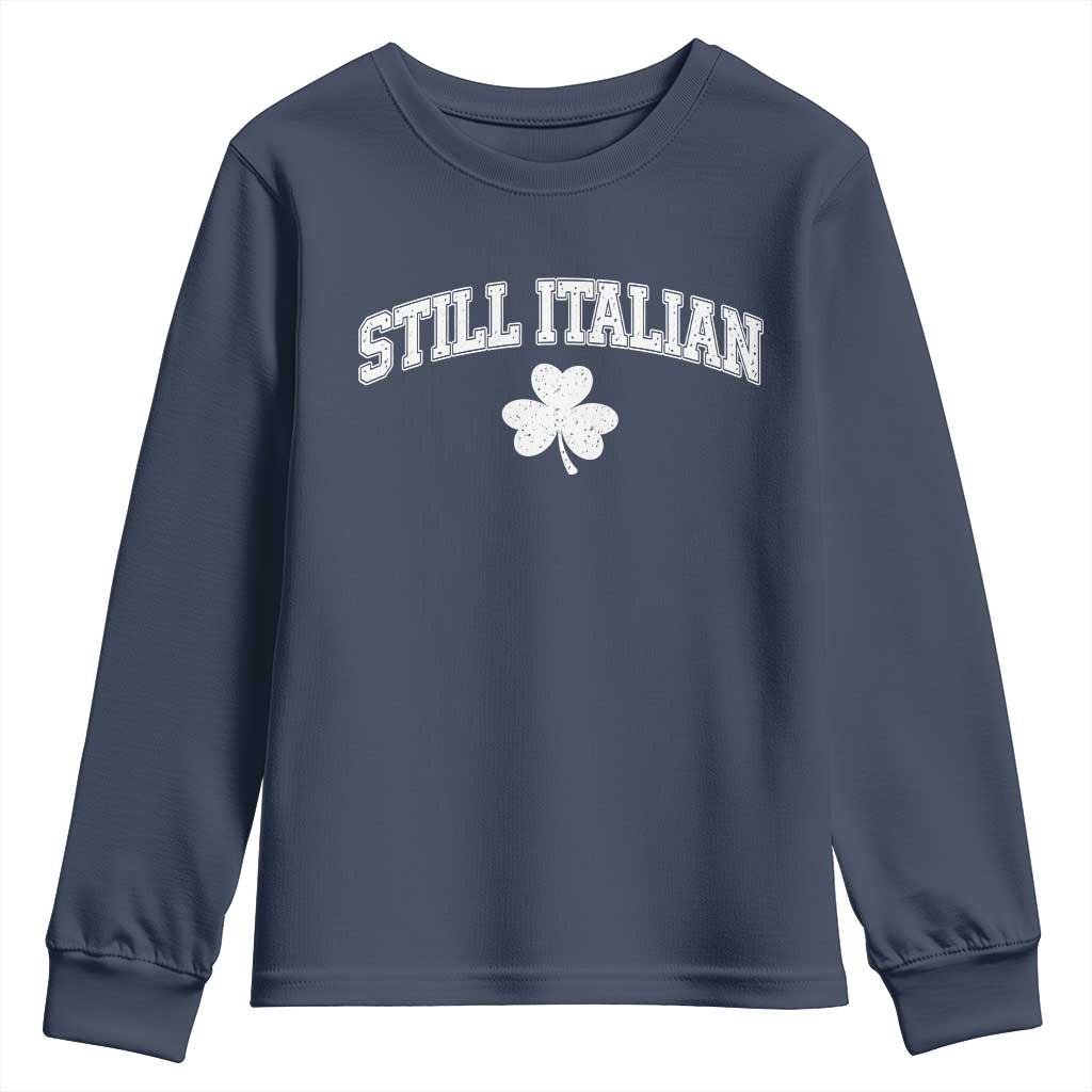 St Patricks Day Italian Youth Sweatshirt Funny Retro Varsity Sporty Style Shamrock