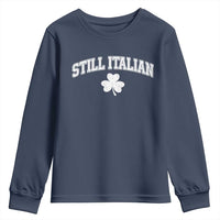 St Patricks Day Italian Youth Sweatshirt Funny Retro Varsity Sporty Style Shamrock