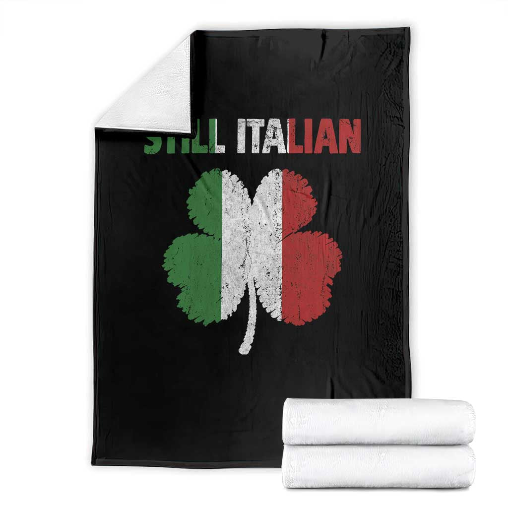 St Patricks Day Still Italian Throw Blanket Funny Retro Shamrock Italy Flag