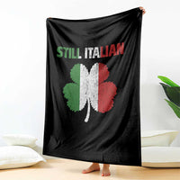 St Patricks Day Still Italian Throw Blanket Funny Retro Shamrock Italy Flag